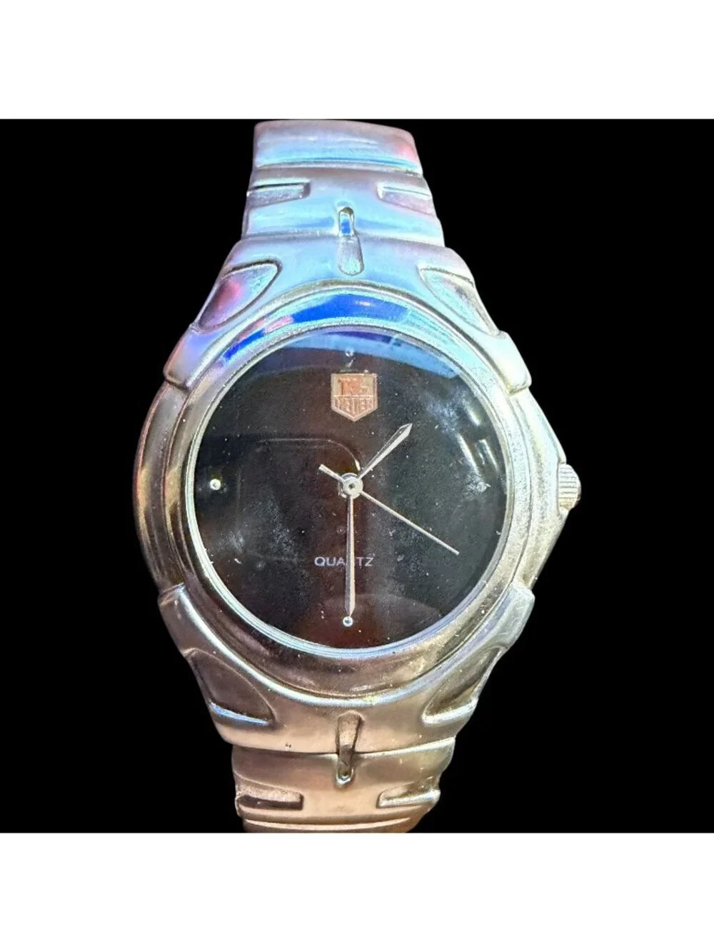 Tag Heuer Swiss Made Stainless Steel Quartz Wristwatch With Black Dial & Bracele